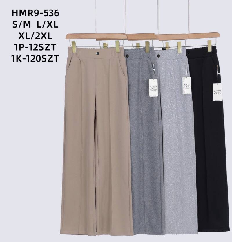 Spodnie damskie Roz S-2XL, 1 kolor Paczka 12 szt